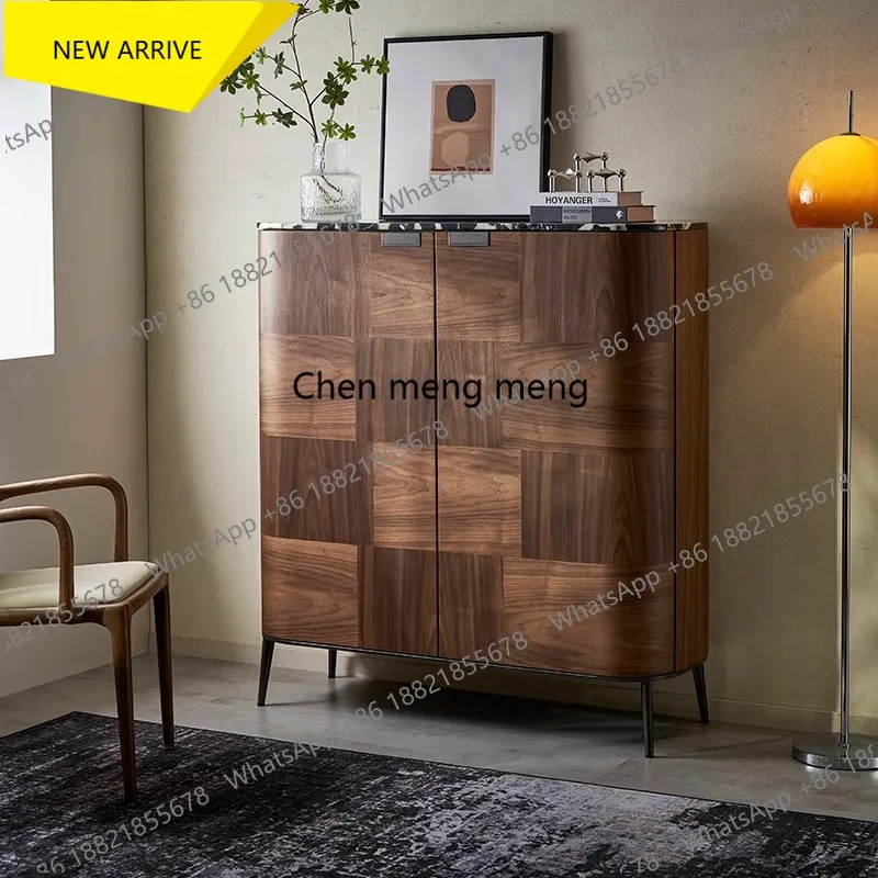 

M138 Walnut dining side cabinet Nordic Japanese living room light luxury solid wood wine cabinet storage tea cabinet