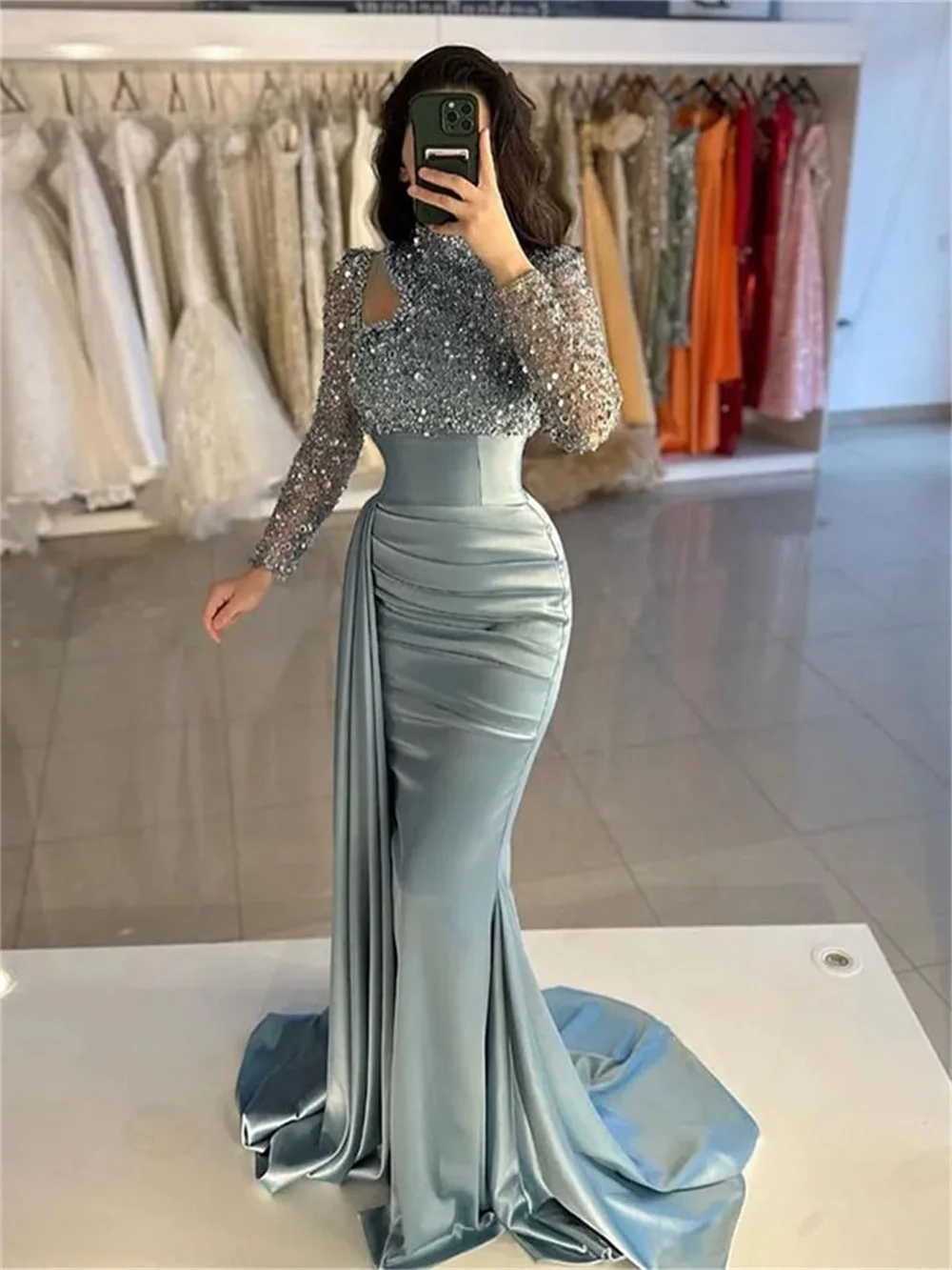 Classic Sleeveless Evening Gown 2024 Elegant Red Carpet Party Dress Charming Diamond Floor Length Gowns for Wedding Guests Vesti