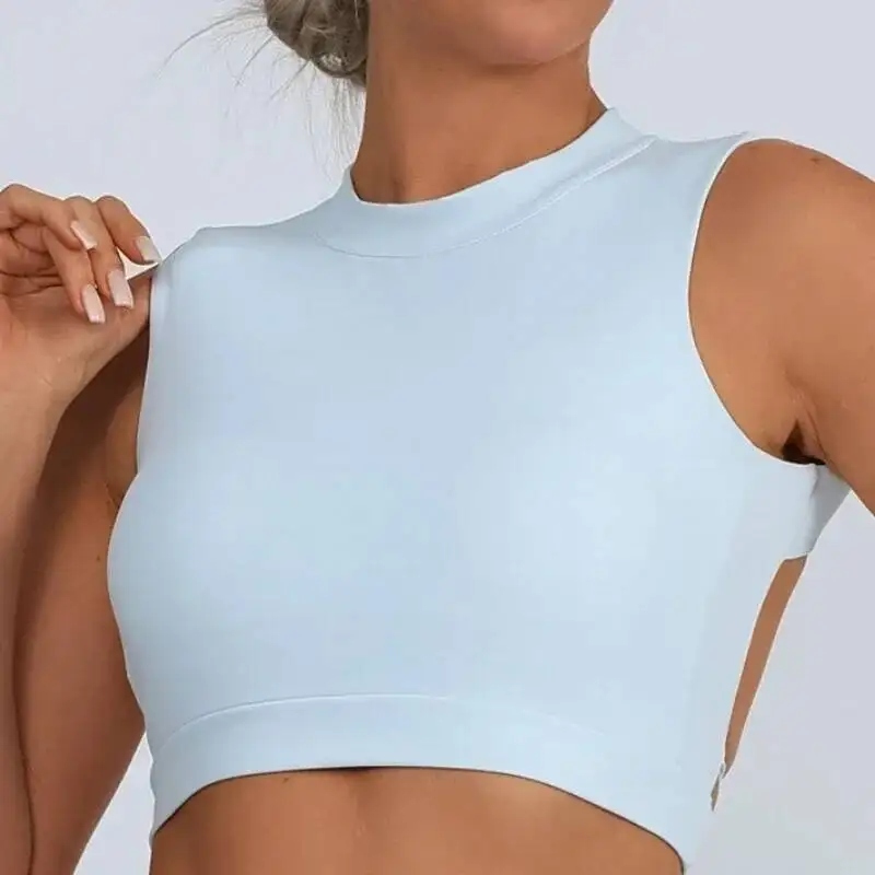 

Жилет для йоги, женский укороченный тренажерный зал, летняя сексуальная повязка с открытой спиной, уличная одежда, майка для тренировок, спортивный бюстгальтер с эффектом пуш-ап, быстросохнущий