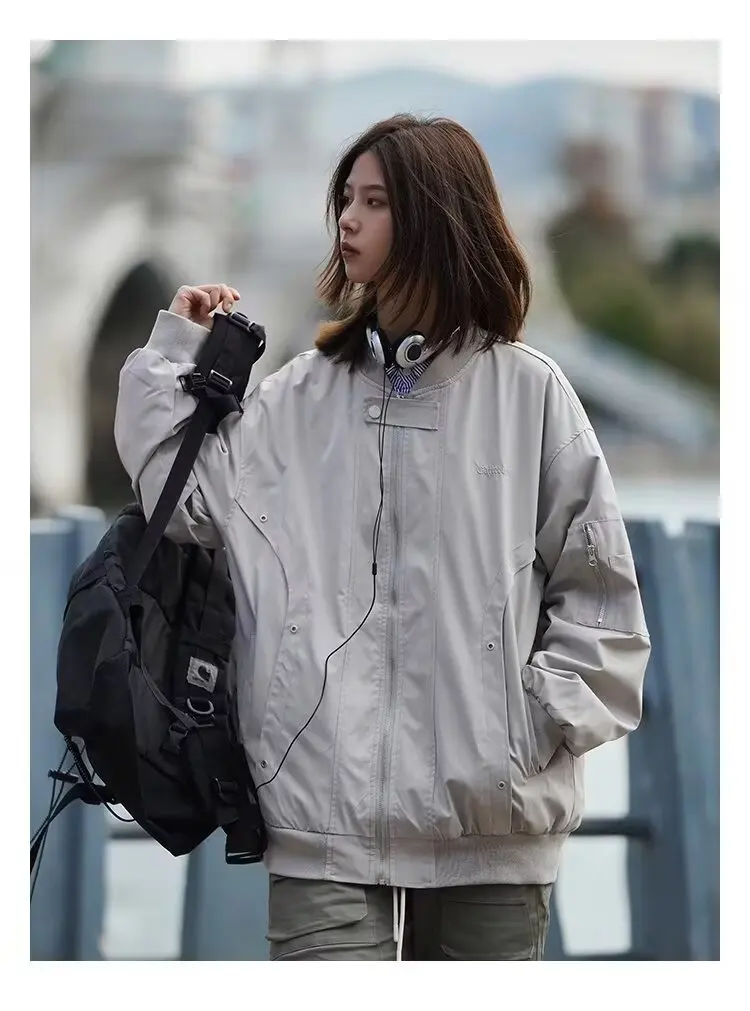 

American Sle Loose Pilot Jaet Men Spring Autumn Retro Streetwear Versatile Trendy Baseball Sle Loose Fit Outerwear