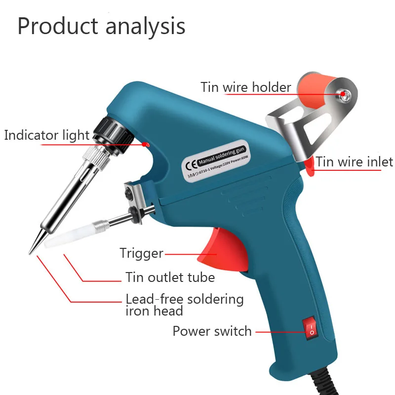 60W elektronische lastoortskit Interne warmte Helpende hand Soldeerboutset Automatische tintoevoermachine Power Repair Tools