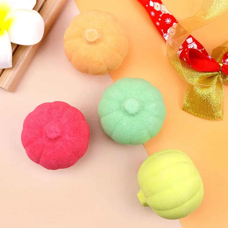 Women's Halloween Pumpkin Bath Salt Balls Moisturizing Bathtub Bubble Bath Balls Bubble Pop Essential Oil Toys Bath Ball Set