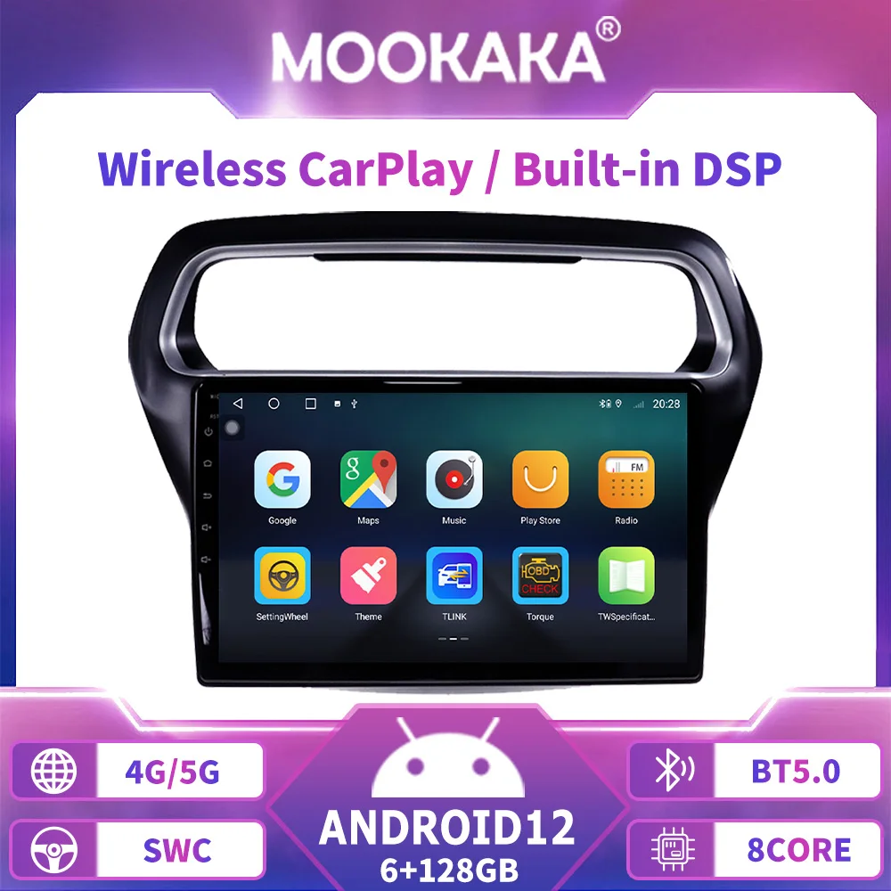 10 Inch For Ford Escort 2015-2018 Car Multimedia Radio Player Stereo Android 14  IPS Screen Build in  DSP Audio Navi Head Unit