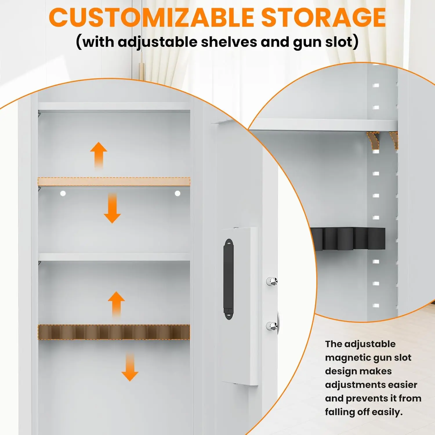 آمن جداري مقاس 53.15 بوصة بين الأزرار، آمن لبصمة الإصبع البيومترية المخفية مع نظام إنذار مزدوج ووضع صامت