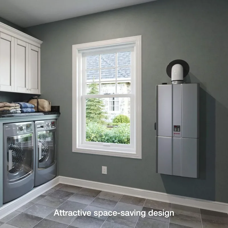 Rinnai RUCS65IN Tankless Hot Water Heater, 6.5 GPM, Natural Gas, Indoor Installation