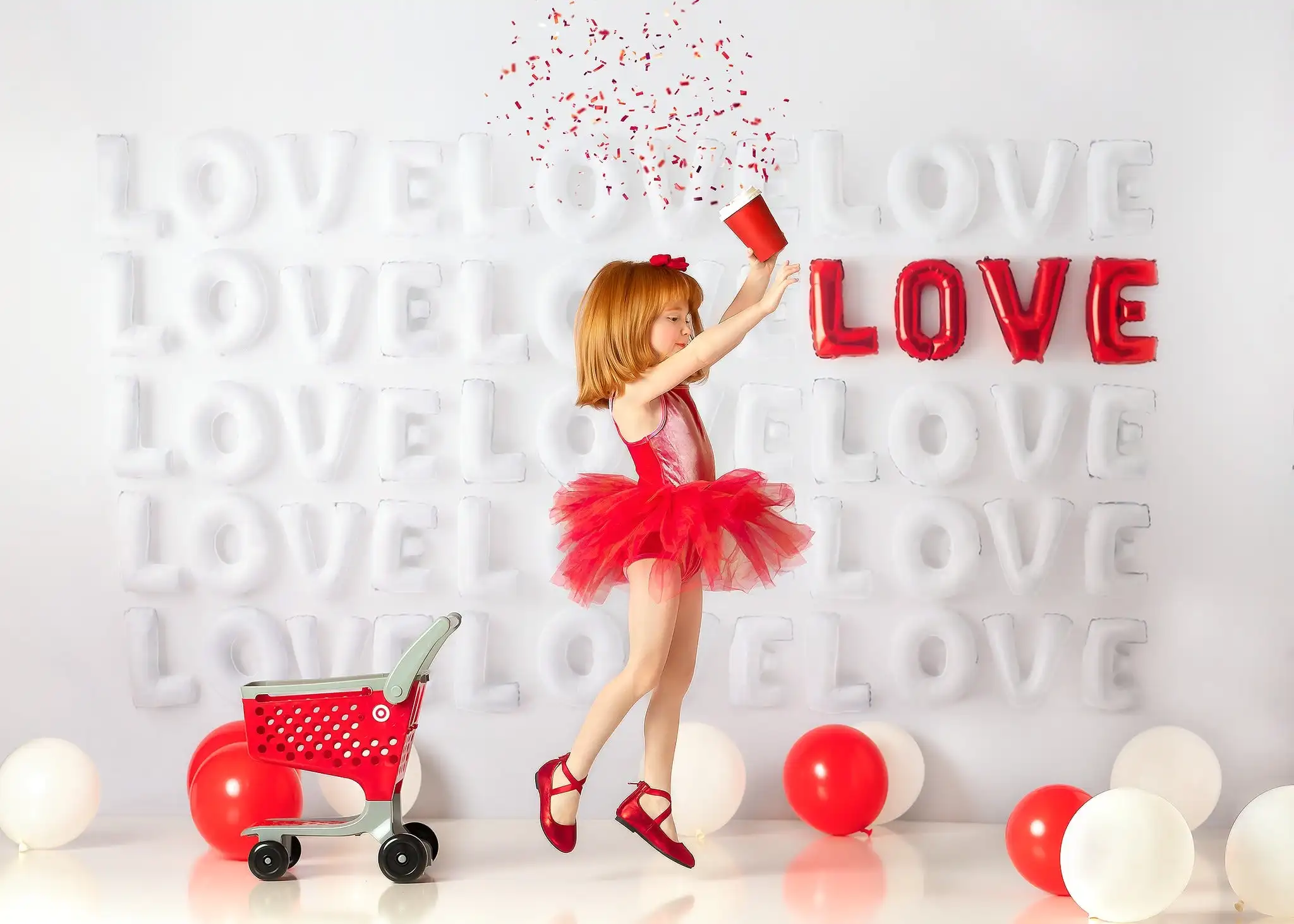 Love's Text Balloon Backgrounds Modern Love Kids Adult Photocall Props Child Baby Decors Cake Smash Valentine's Day  Backdrops