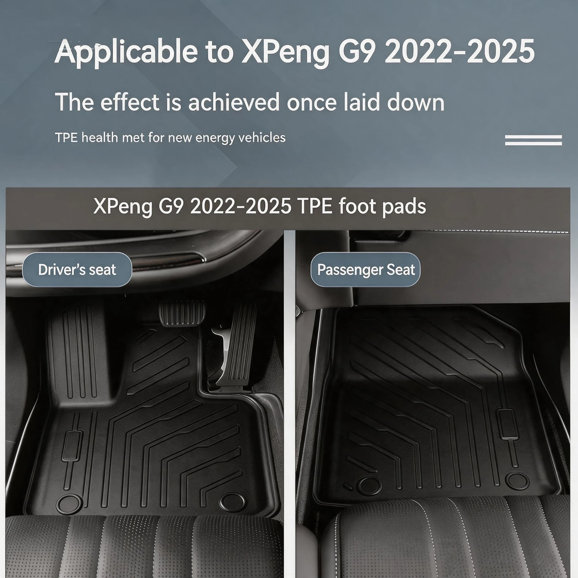 

Custom TPE Floor Mats For XPeng G9 2022-2026 Waterproof All Weather Anti Slip Auto Interior Accessories Car Mat Xpeng G9