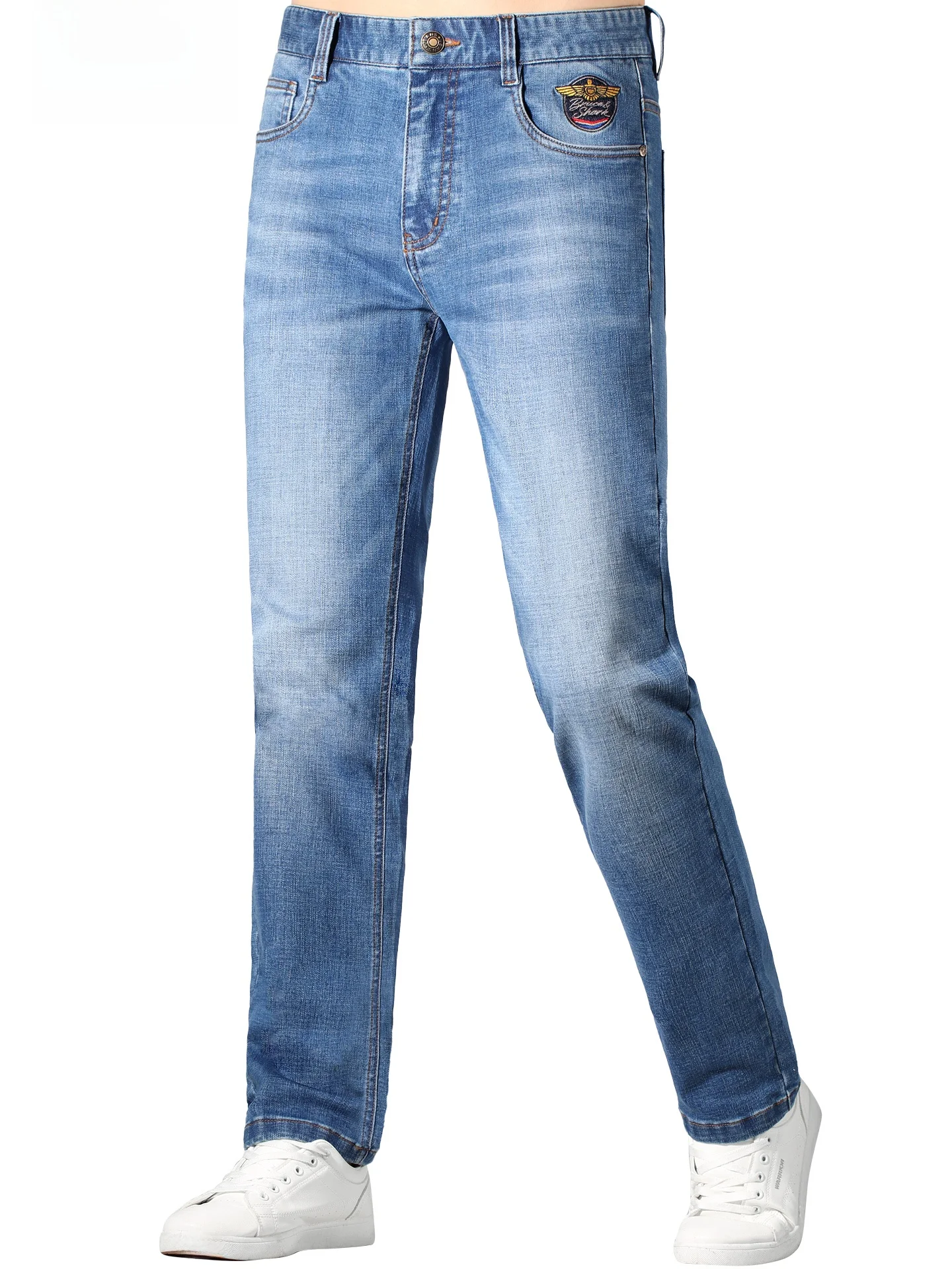 

Fall 2025 Men's Thi Straight Leg Jeans Loose Fit Bruce & ark Brand Large Size Casual Trousers Breathable Warm Wear Resistant