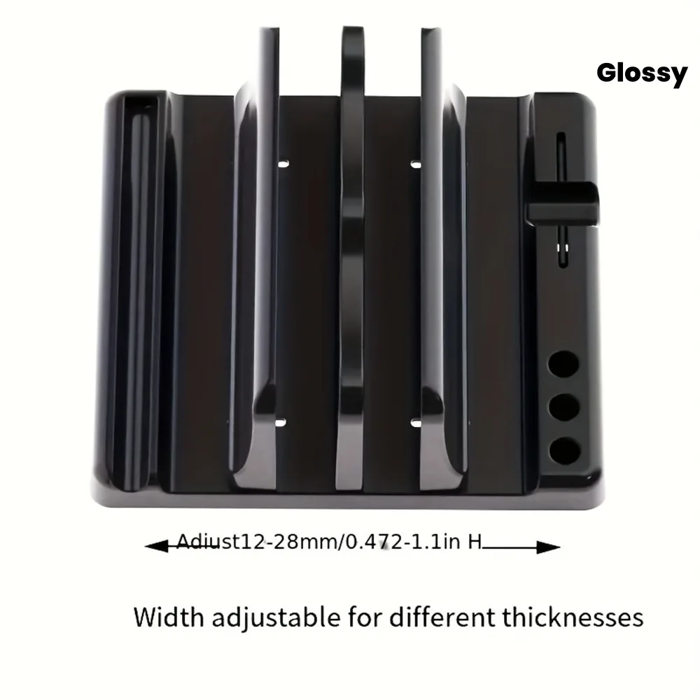 

3-in-1 Adjustable Vaydeer Vertical Laptop Stand Holder, Glossy Rectangle ABS Plastic Notebook Dock, Space-Saving Stand For Ergon
