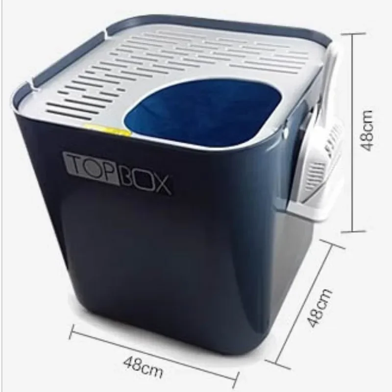 

Large Size Cat Litter Box Completely Closed Quadrate Top-in Type Cat Bedpans Anti Splash Toilet