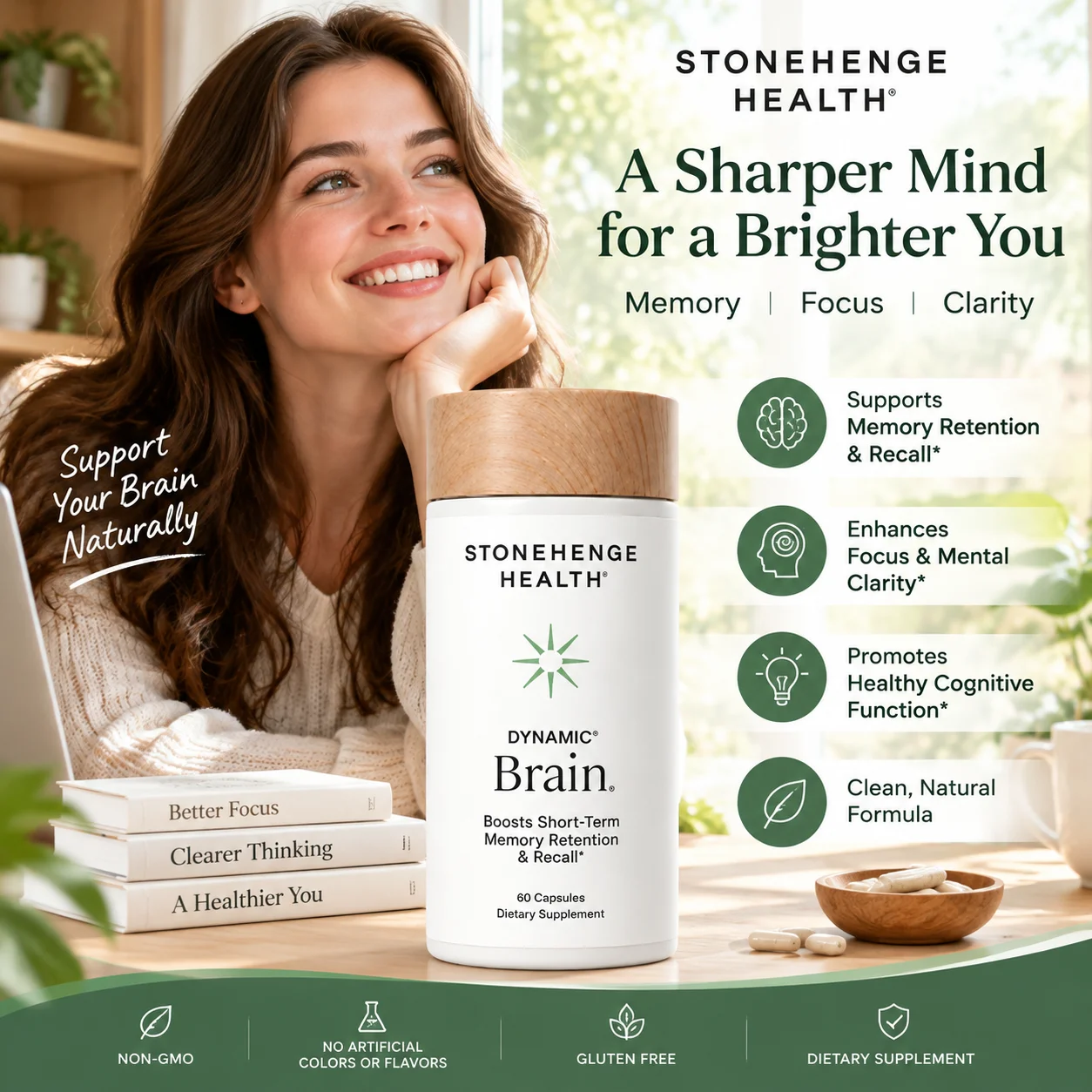 Stonehenge Health Dynamic Brain | Bacopa Supplement for Memory and Focus
