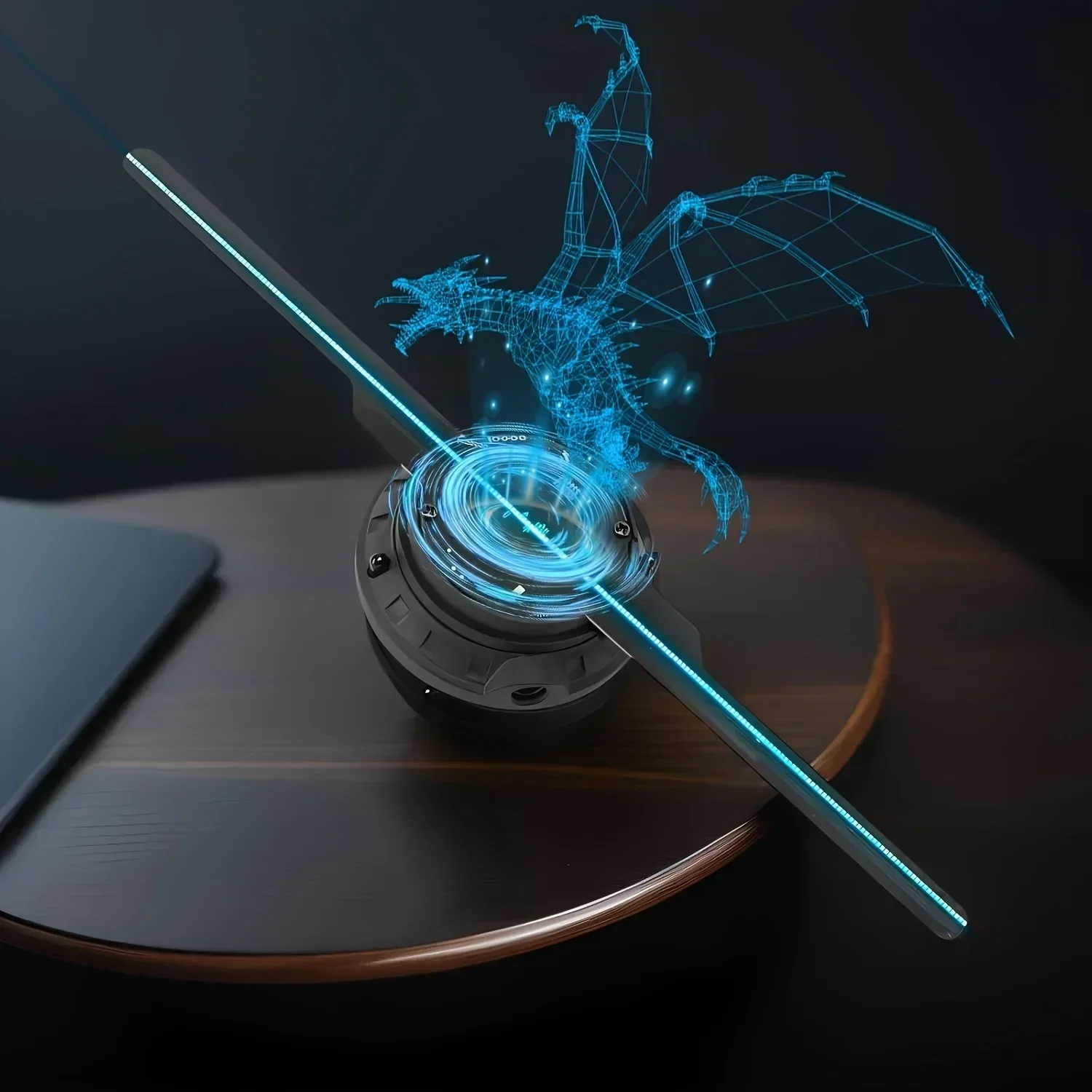3D Holographic Fan, 52 cm 3D Holographic Projector HD LED Advertising Display without Remote Control, suitable for bars, Halloween