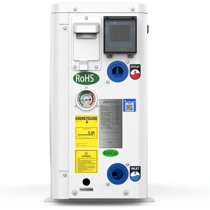 ปั๊มความร้อนสระว่ายน้ํา FibroPool - FH135 35,000 BTU - สําหรับสระว่ายน้ําเหนือและในพื้นดินและสปา - ประสิทธิภาพสูงไฟฟ้าทั้งหมด