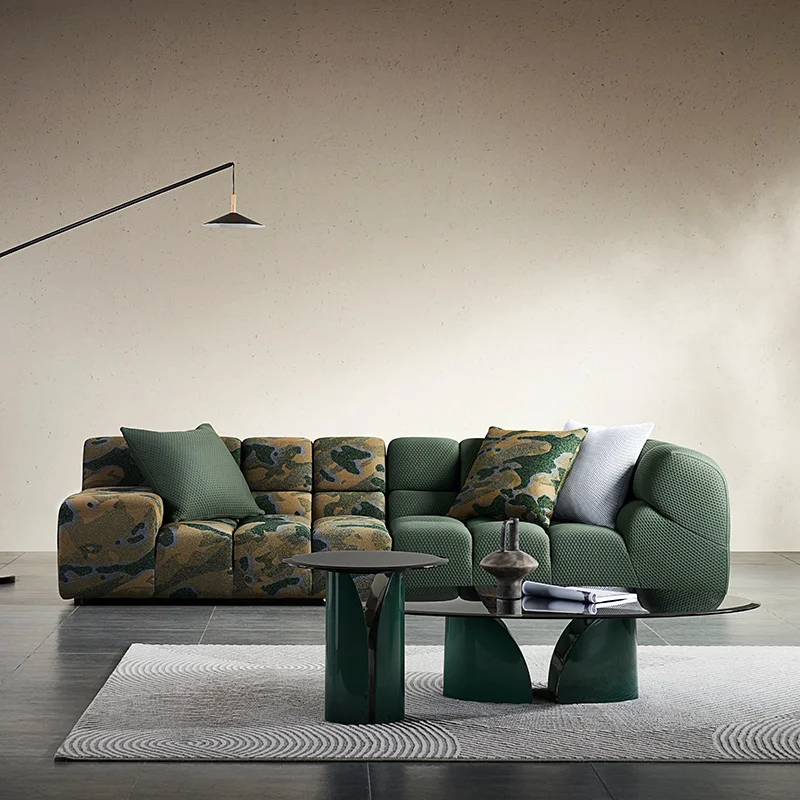 

minimalist fabric sofa corner light luxury living room furniture puff sofa combination 116