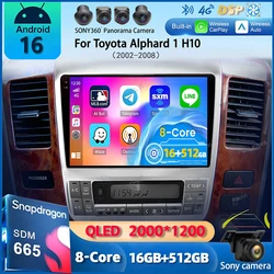 Android 15 For Toyota Alphard 1 H10 2002 2003 2004 - 2008 Car Radio Navigation Multimedia Player GPS WiFi+4G Video Carplay Auto