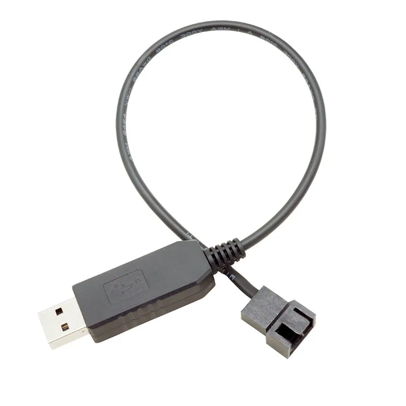 DC 12V PC Cooling Fan Speed Control,USB to Dual 3-Pin 4-Pin Fan Power Adapter Cable,DC 5V Step up 5-12V Adjustable Cable