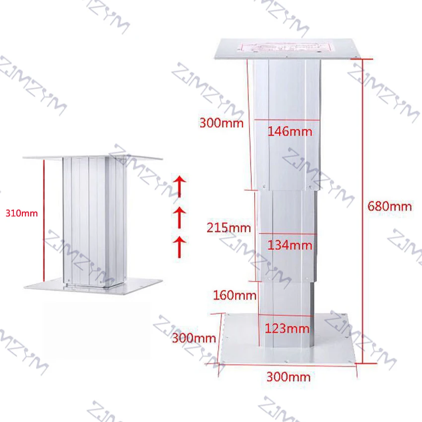 Tatami Electric Lifting Table Max 80kg Lift Platform 310-680mm Automatic Adjustment Height 110-220VAC Aluminum Alloy+Steel Plate