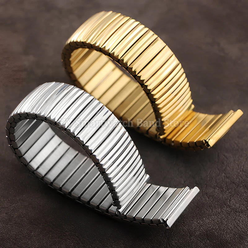 12mm 14mm 16mm 18mm 20mm cinturino elastico in acciaio inossidabile uomo donna cinturino universale cinturino per orologio di espansione elasticizzato in metallo
