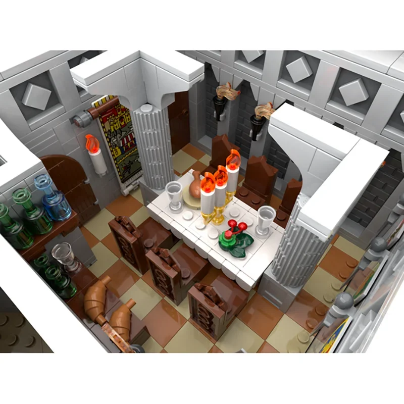 Moc Bouwstenen De Lion Knights' High Tower Technologie Modulaire Bakstenen Model Geschenken Kerst Speelgoed DIY Sets Montage