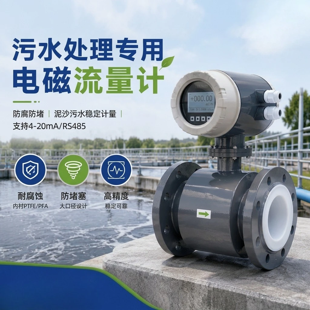 Electromagnetic flowmeter Wastewater slurry Industrial wastewater Anti-corrosion and anti-blocking Sewage pipeline flowmeter