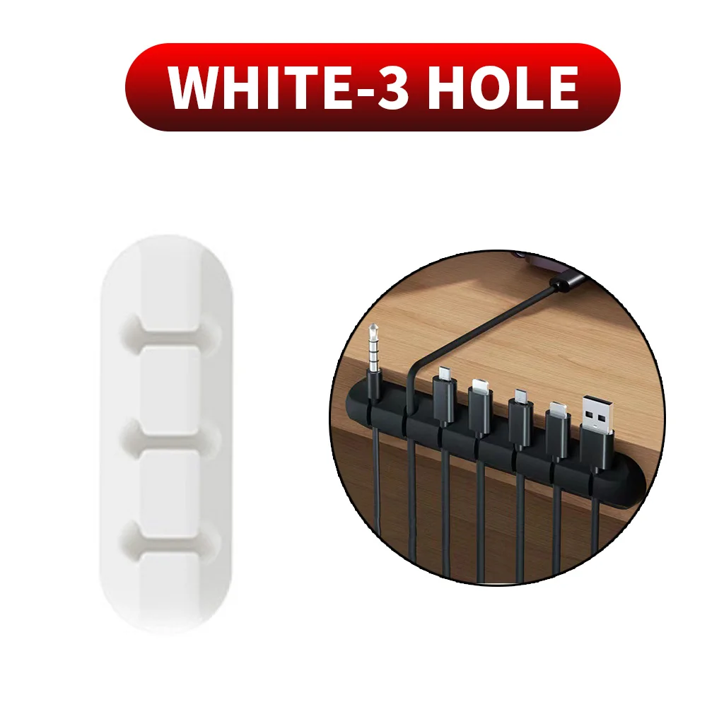 Zelfklevende kabelhouder Clips Snoerbeheer Draadorganizer voor desktop USB-oplaadkabel Nachtkastje Netsnoer Muiskabel - afbeelding 1