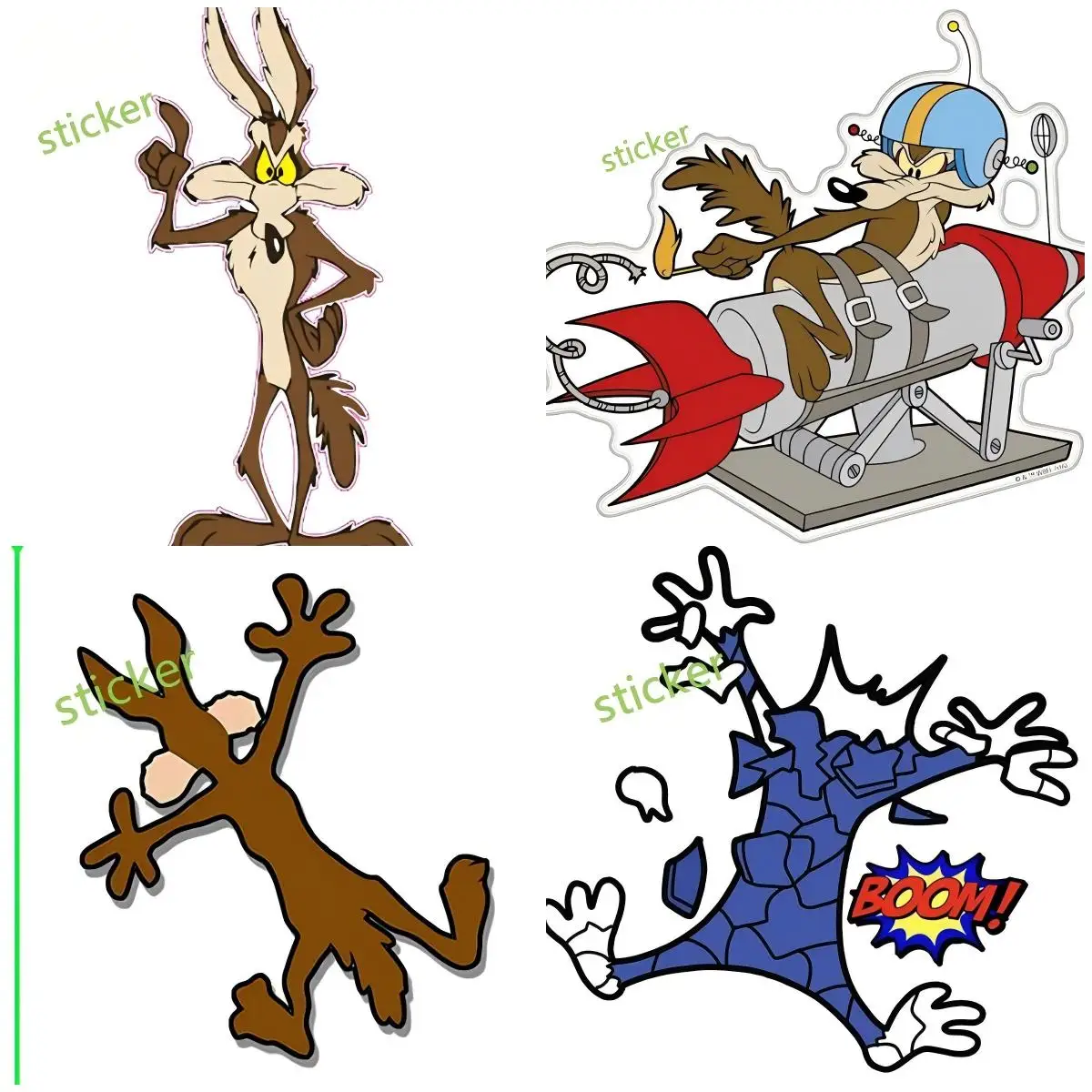 

Reflective Dent Fix Car Decal, Cartoon Coyote Splat Hitting Wall Door Cars Laptop Truck Bumper Window Decal Bandaid Sticker