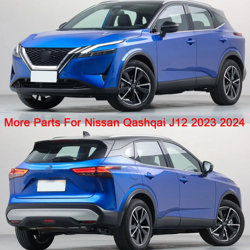 For Nissan Qashqai J12 2022 2023 2024 ABS Car Front Fog Light Strip Trim Cover Decoration Frame Sticker Auto Eyebrow Accessories