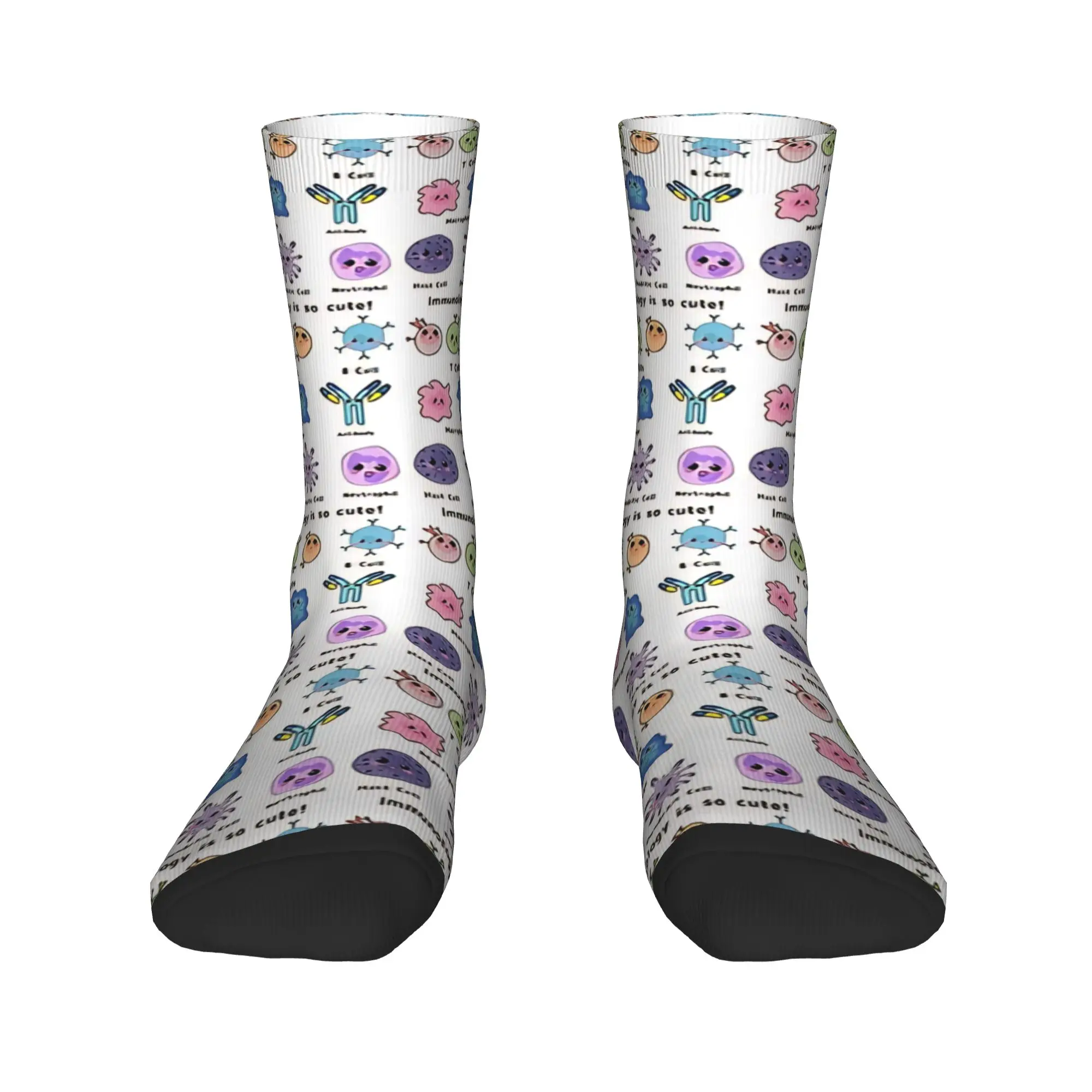 Immunology is so Cute Version Stockings Unisex Men Microbes Socks Quality Casual Socks Autumn Outdoor Sports Non-Slip Socks Gift
