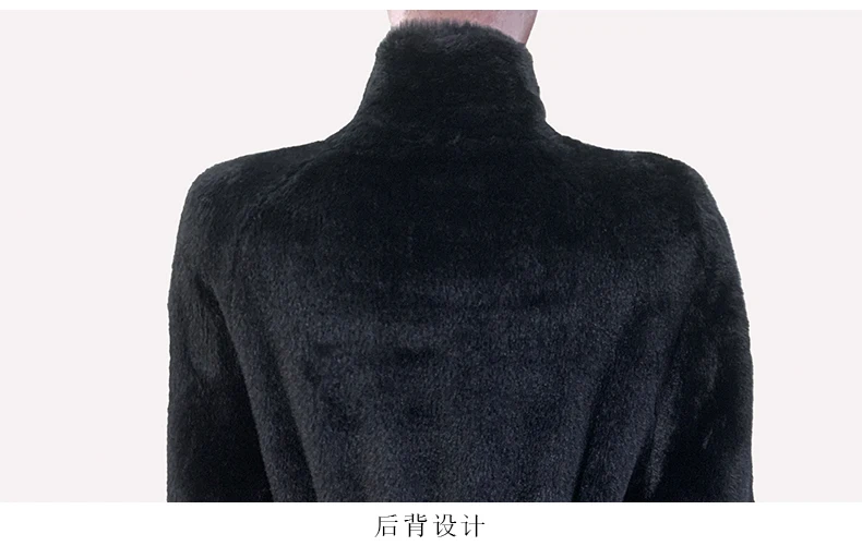 Nerazzurri Winter Extra Long Black Fluffy Thick Warm Soft Faux Rex Rabbit Fur Coat Women Stand Collar Sashes Maxi Furry Overcoat