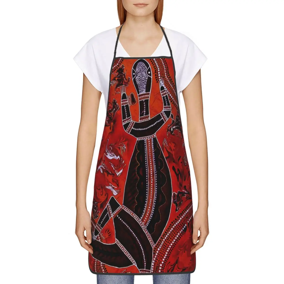 Custom Australian Aboriginal Art Apron for Women Men Unisex Bib Kitchen Cooking Tablier Cuisine Chef Baking