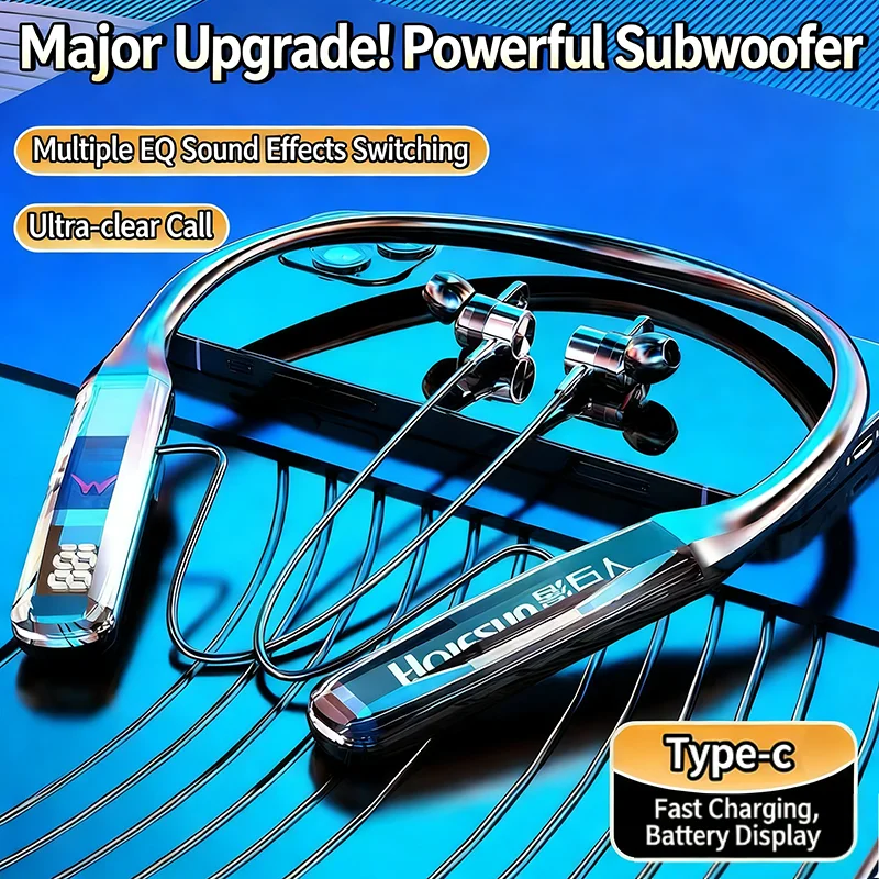 

WBP360 Беспроводные наушники Bluetooth с шейным ремешком Магнитные наушники Спортивные наушники для бега Водонепроницаемая Bluetooth 5.4 гарнитура с микрофоном