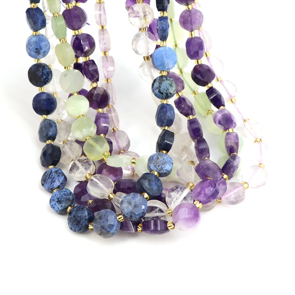 10mm Faceted Coin Beads Natura - Jewelry Making Gemstones ulasan dan harga