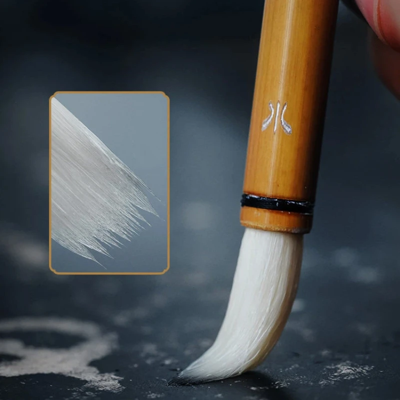 Professional Grade Seal Character Chinese Brushes Woolen Hair Calligraphy Brush for Seal Script Writing Goat Hair Brush Copying