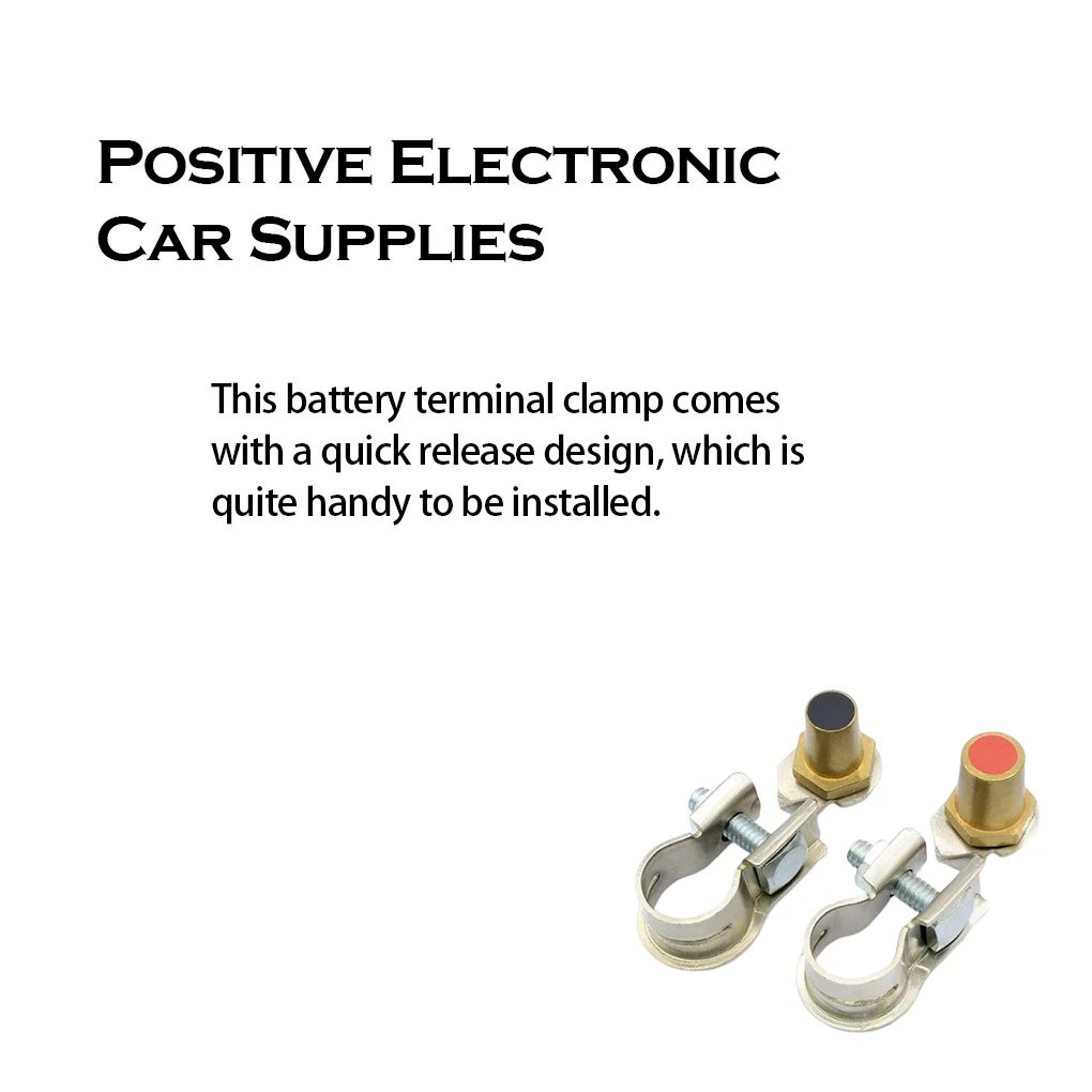 2 Pieces Terminals Clamp Handy Installation Auto Part Compact Size Metal Connector Extender Car Supplies Battery Clip