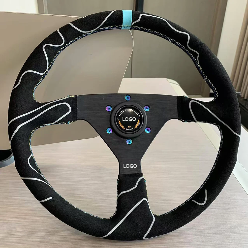 

TIYPEOR 14inch Limited 400 Edition Suede Leather JDM Racing Sport Steering Wheel