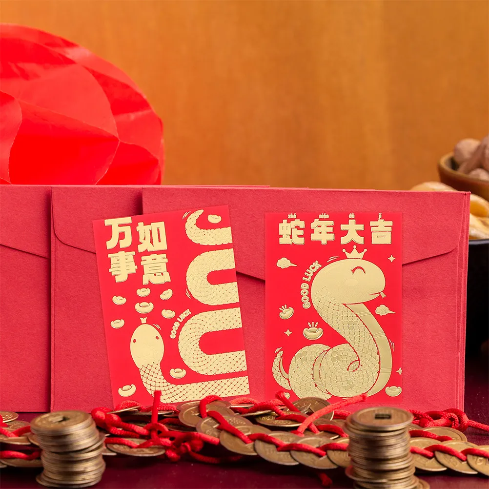 

60Pcs Chinese Snake Lunar New Year Red Envelopes Small Decorative Cash Envelopes Packets for Wedding Gifts