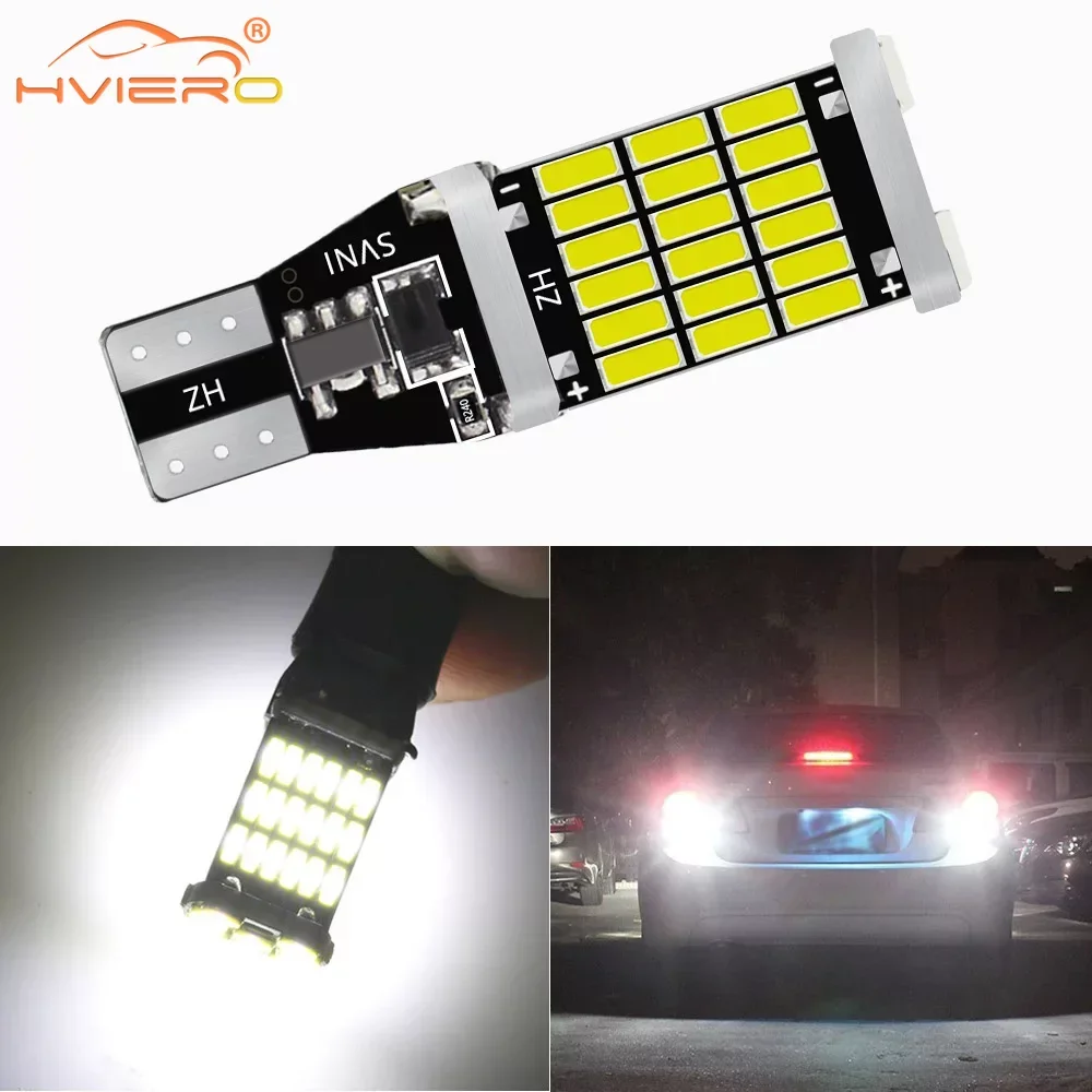 

1pcs White T10 T15 4014 45SMD 30SMD 26SMD Car LED Trunk Lamp CANBUS Reversing Brake Light Turn Signal Rogue Lights BackUp Bulb