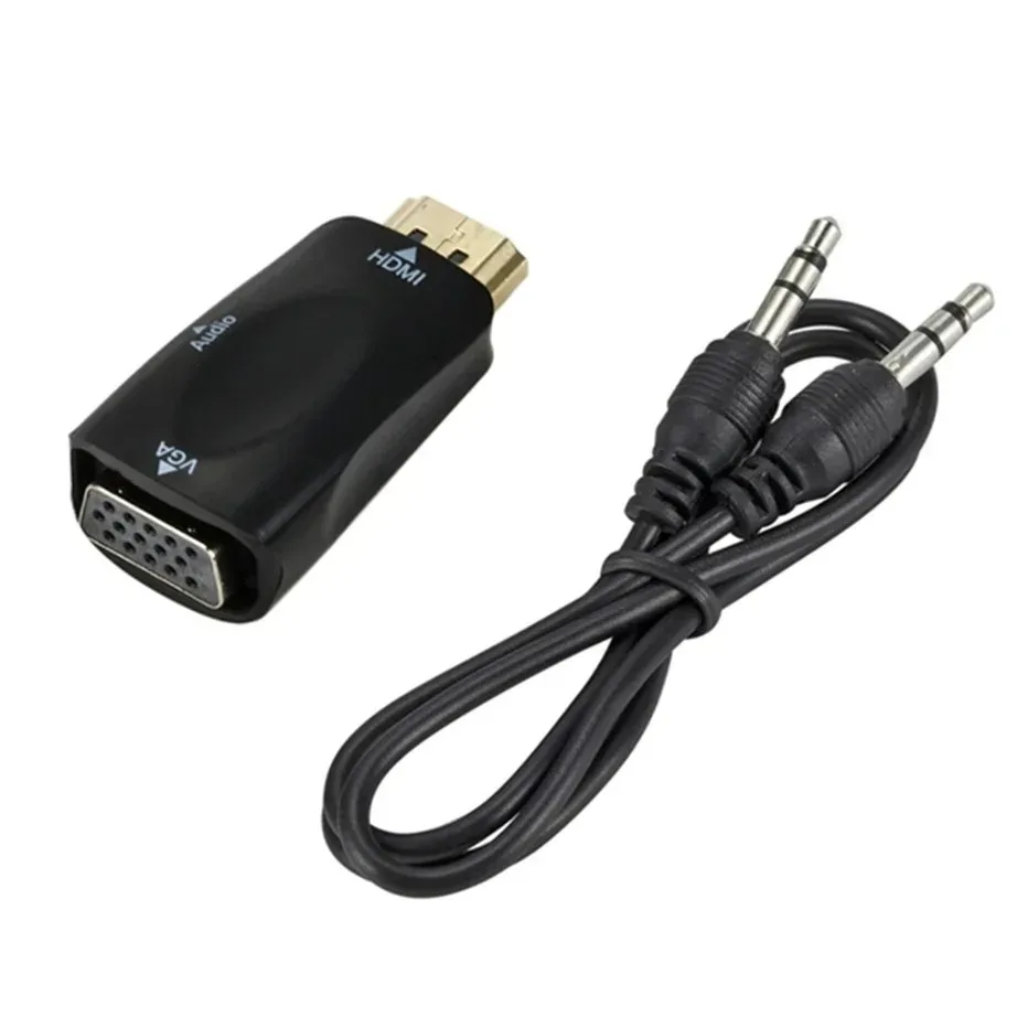 YIGETOHDE 1080P Adapter HDMI na VGA Gorący kabel cyfrowy męski na żeński Konwerter audio do komputera PC Laptop TV Box Projektor