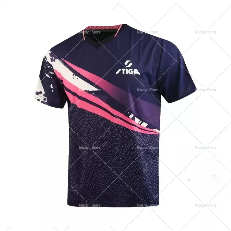 Original New  Stiga short sleeve t-shirts sports clothes table tennis clothes Badminton running men women Apparel Sportswear
