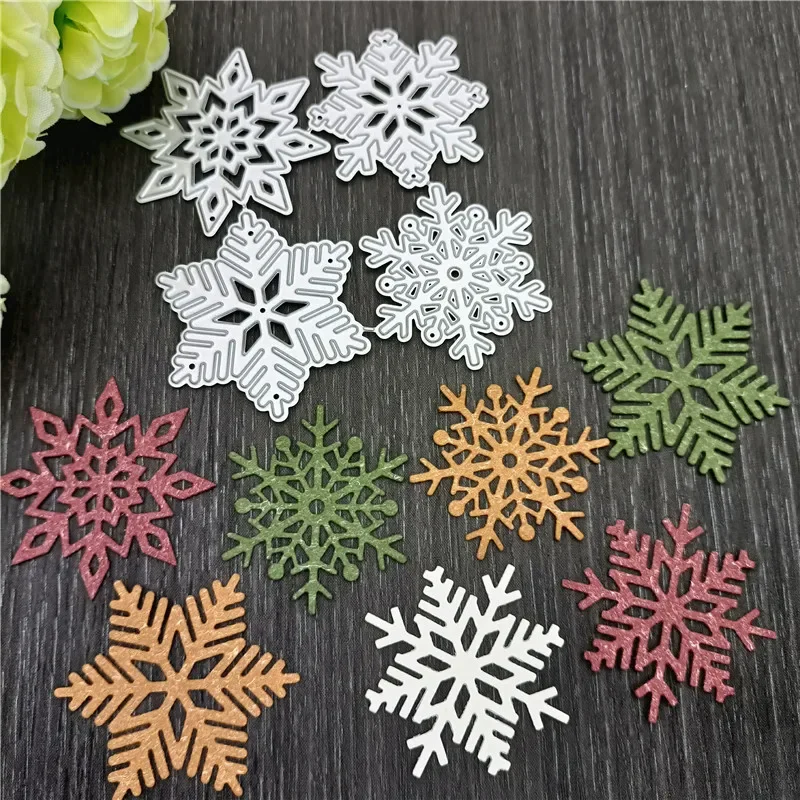 4 Christmas Snowflake Metal Cutting Dies DIY Embossing   Carbon Steel  Snowflakes Cutter Die