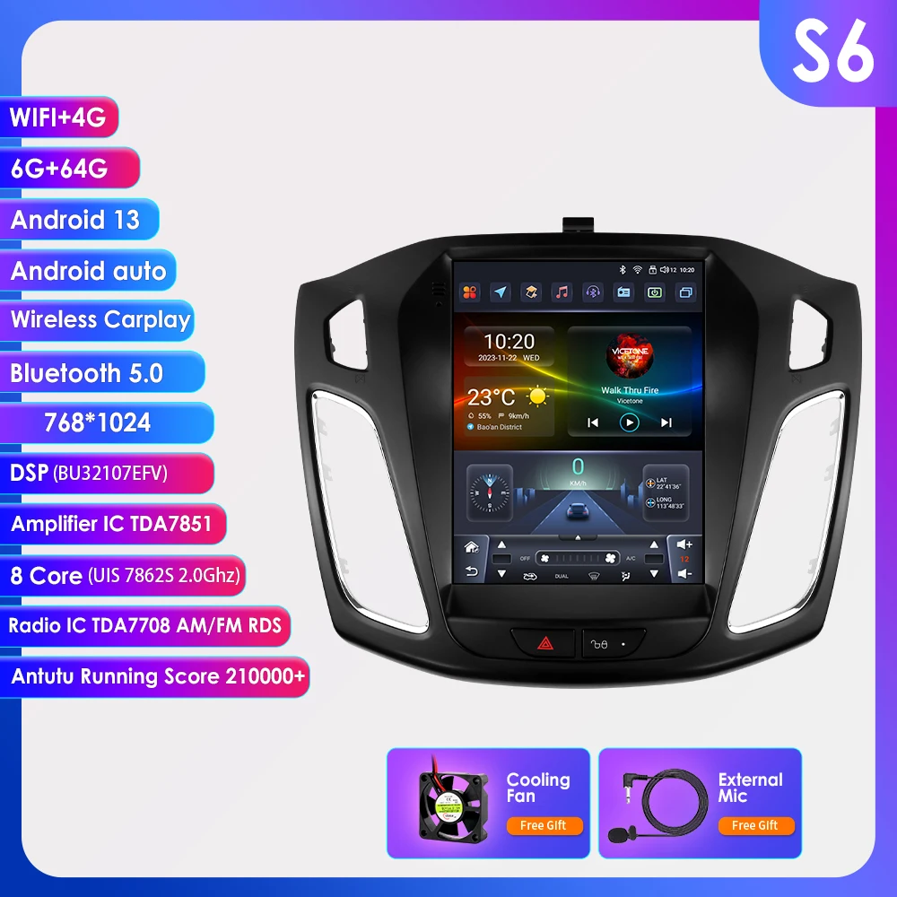 Hizpo voor Tesla Stijl Carplay Android Autoradio voor Ford Focus MK3 2012-2018 Multimedia Video Player Navigatie GPS auto Stereo