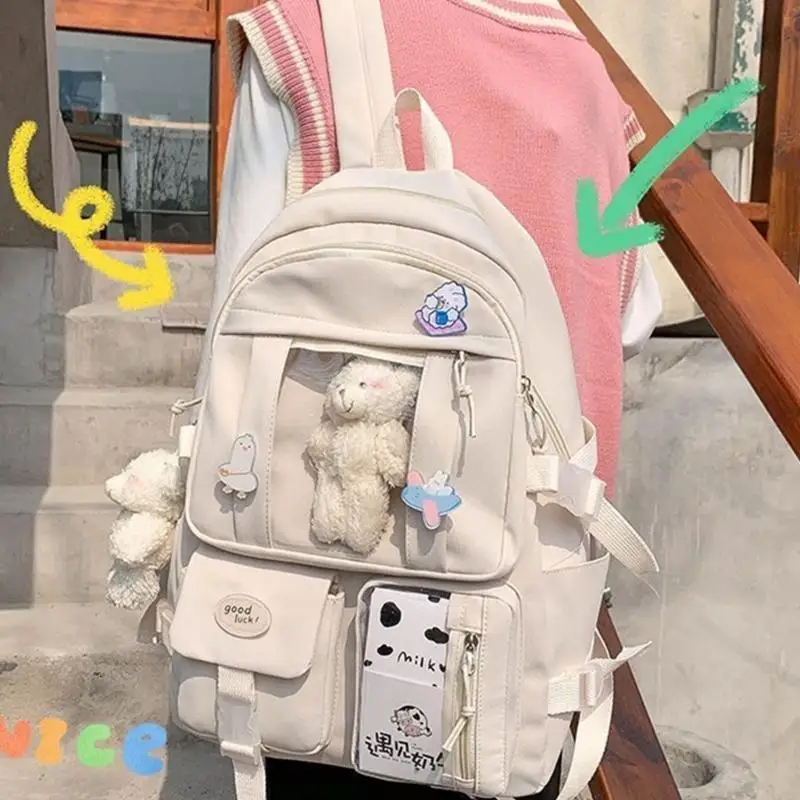 

Harajuku Nylon School Backpack rackpack rackpack школьная сумка для студентов -подростков мальчики девочки путешествовать