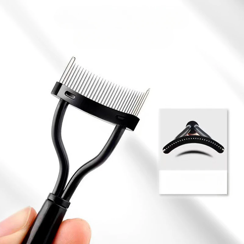 Eyelash Separator Metal Teeth Straight Eyelash Curler Beauty Makeup Stainless Eyelash Brush Comb Mascara Curl Makeup Tool