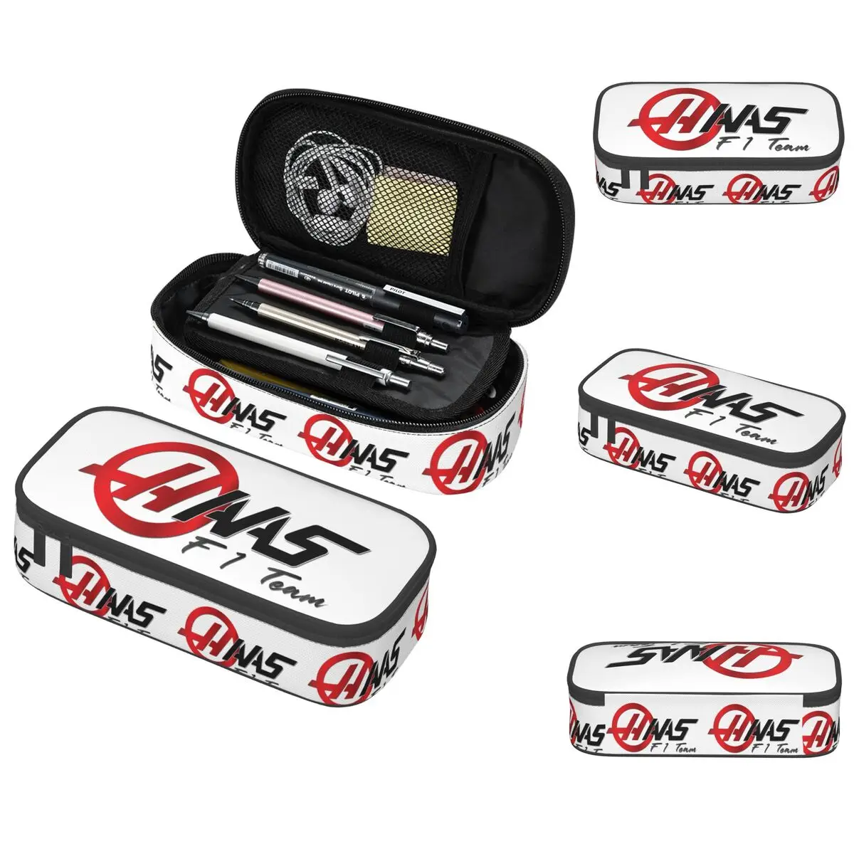 

Haas F1 Team Logo Pencil Case for Students School Pen Box Pencil Bag Stationery Supplies Pen Holder Bag
