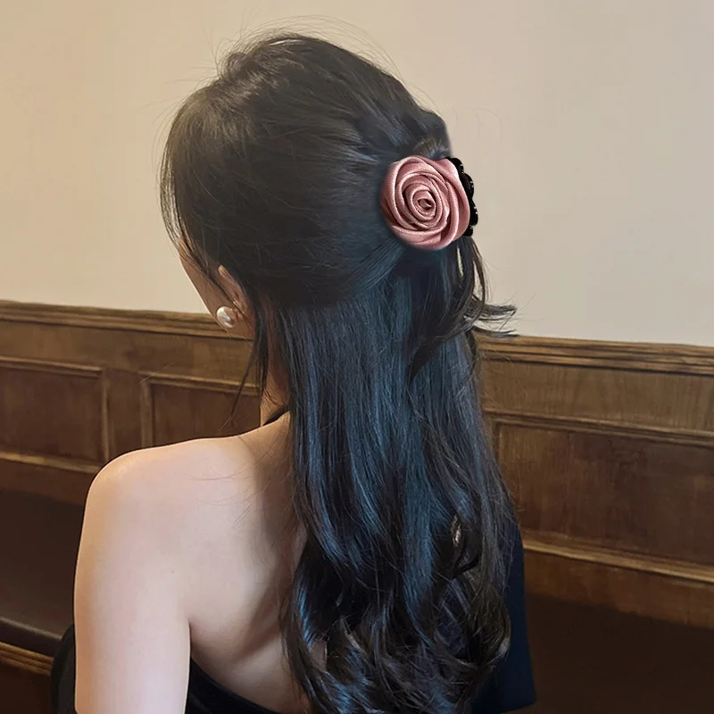 Pinza de pelo de flor pequeña para mujer, pinzas de tiburón de temperamento, pasador de pelo de moda coreana, accesorios para el cabello, regalos