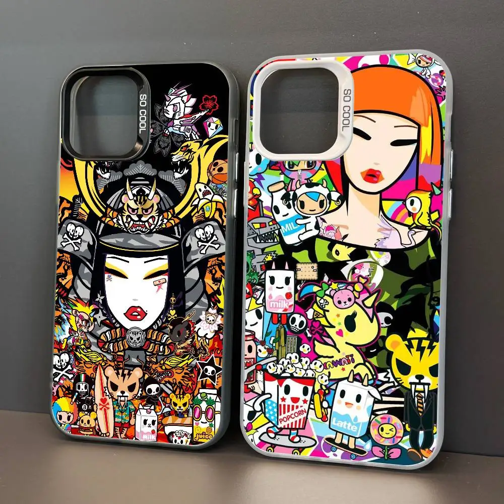1 funda de teléfono t-tokidoki Art para Apple 11 12 13 14 15 16Pro Max Plus, funda protectora para teléfono con revestimiento