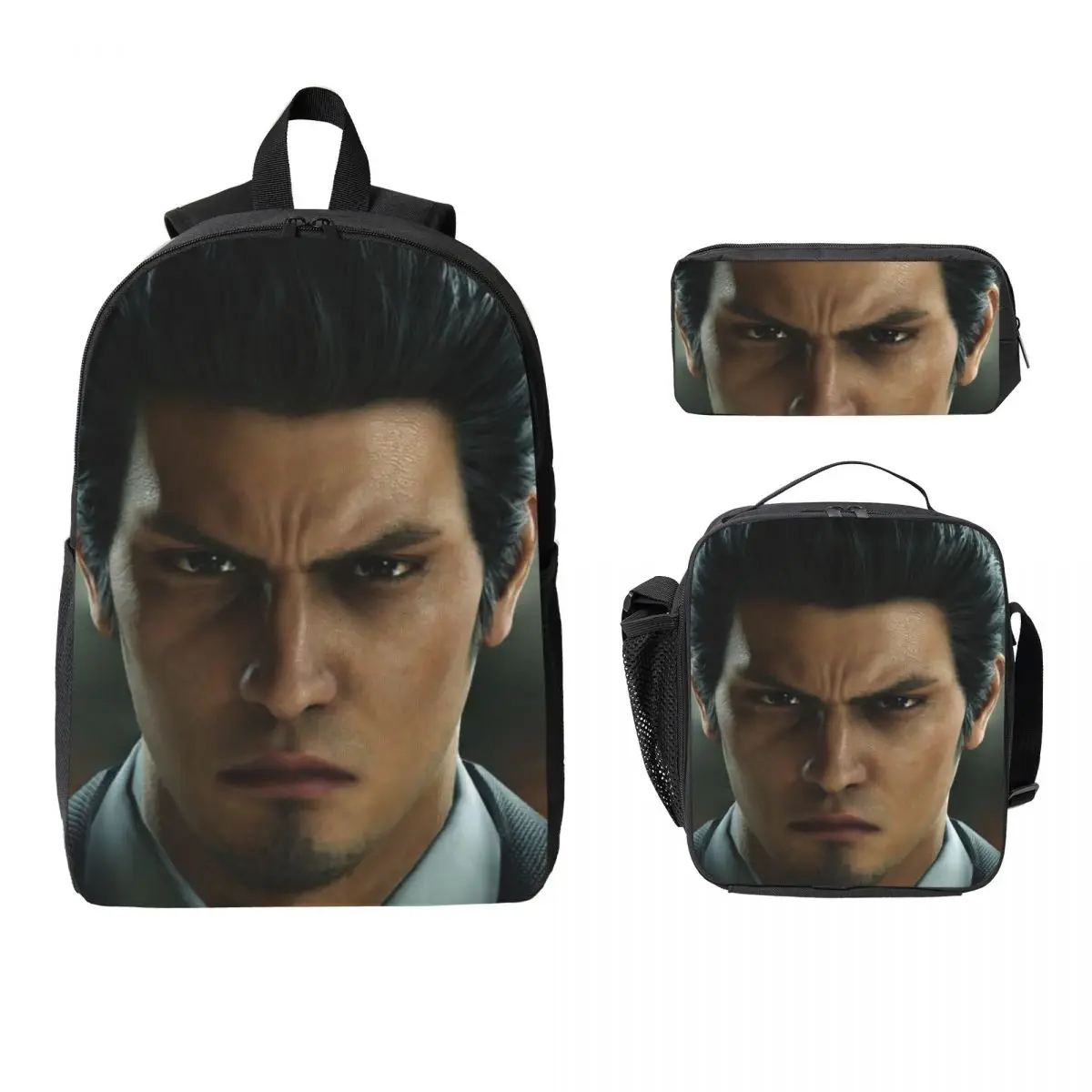 

Kazuma Kiryu Backpack Student Boys Girls BookBag School Bag Laptop Shoulder Bags 3ps Insulated Lunch Bag Pencil Case