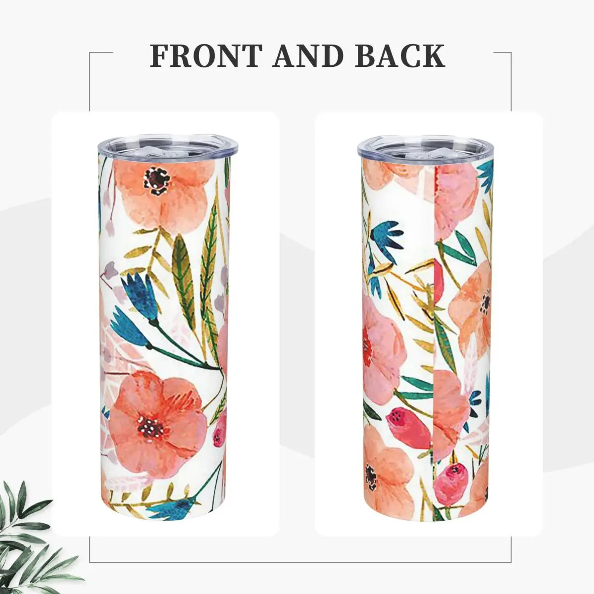 Floral Danc Stainless Steel Tumbler Vacuum Insulated Mug Thermal Cold Cups Straws With Lid 20oz