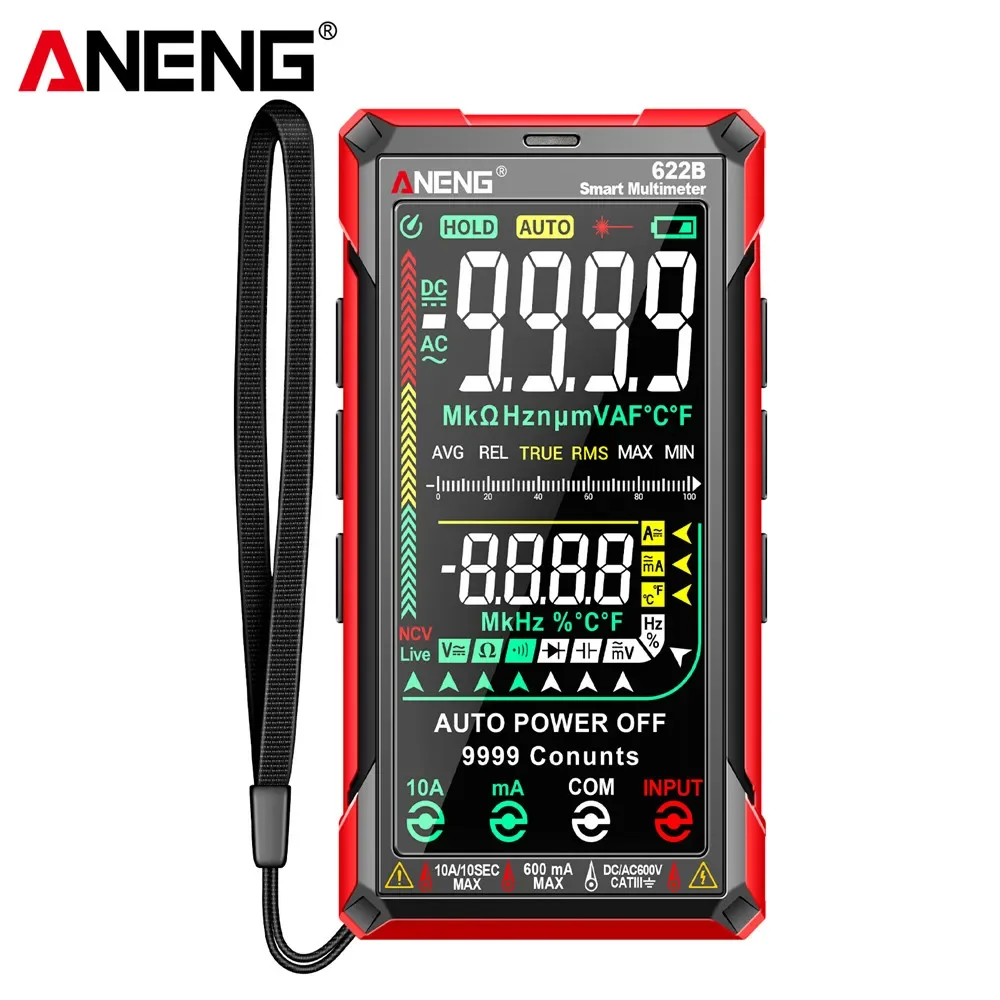 ANENG 622B 622A Smart Digital Multimeter 6000Counts True RMS DC/AC Voltage Tester Voltmeter Ammeter Capacitance Ohm Auto Range