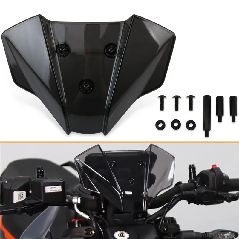 

2024 Motorcycle Windscreen Windshield Wind Deflectors Shield Protector For Duke 390 250 125 DUKE390 DUKE250 DUKE125